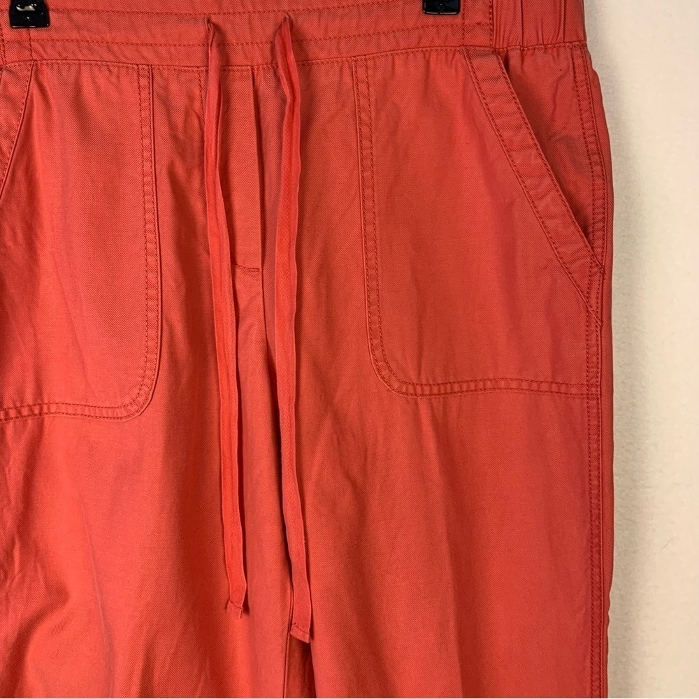 Talbots Red Cropped Pull On Drawstring Pants - Picture 3 of 7